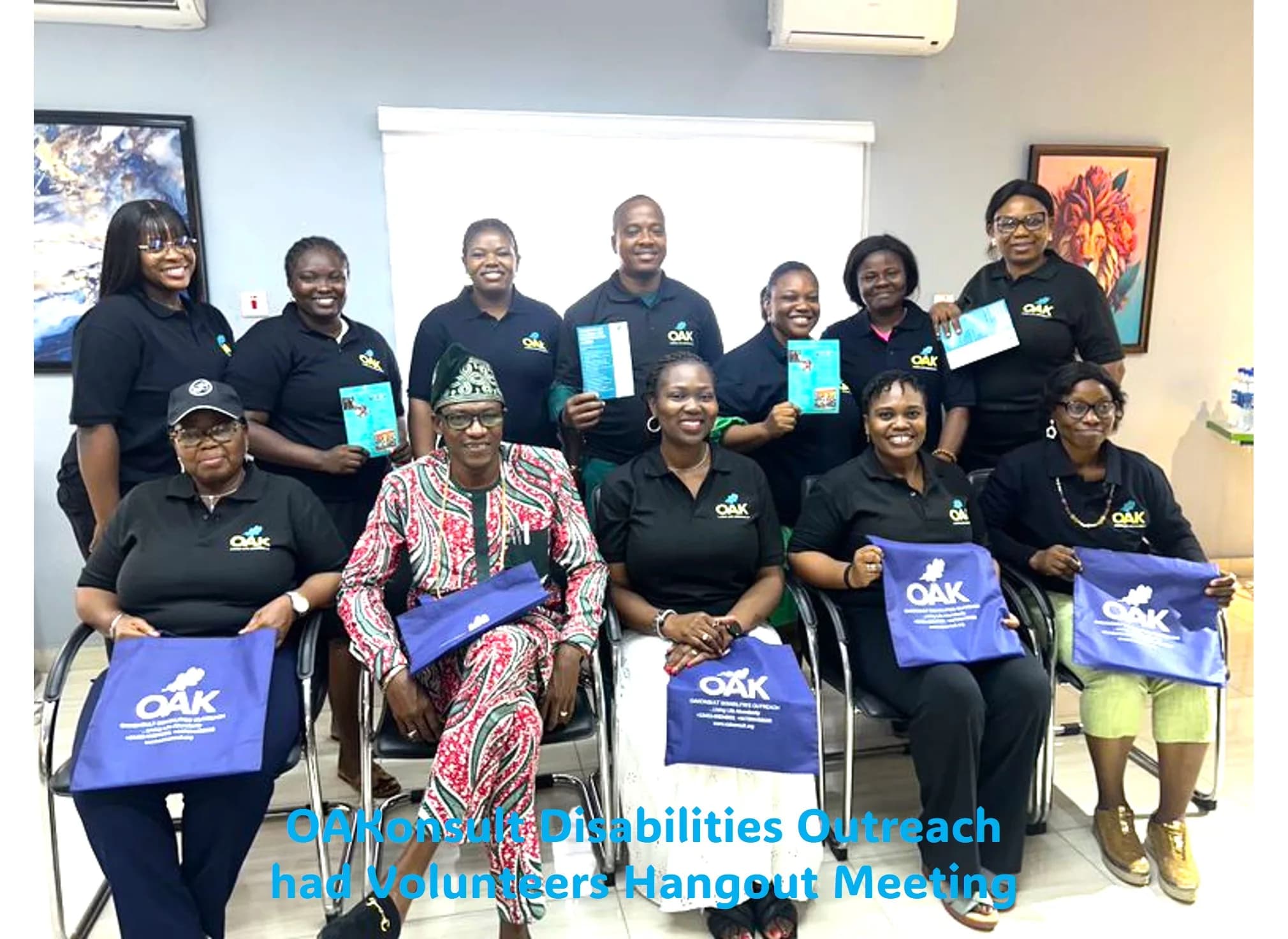 OAKonsult Nigeria volunteers gathered with community members