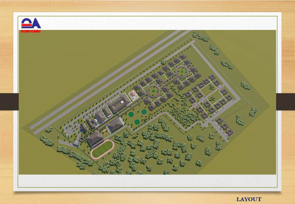 Architectural masterplan for OAK Centre Prime in Oolo Town